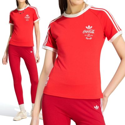 Adidas 3S Tee 女款 紅色 可口可樂 聯名 印花 修身 T恤 運動 休閒 短袖 KY7558