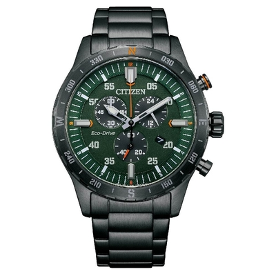 CITIZEN星辰錶 Chronograph AT2527-80X 光動能三眼計時腕錶 43.5mm