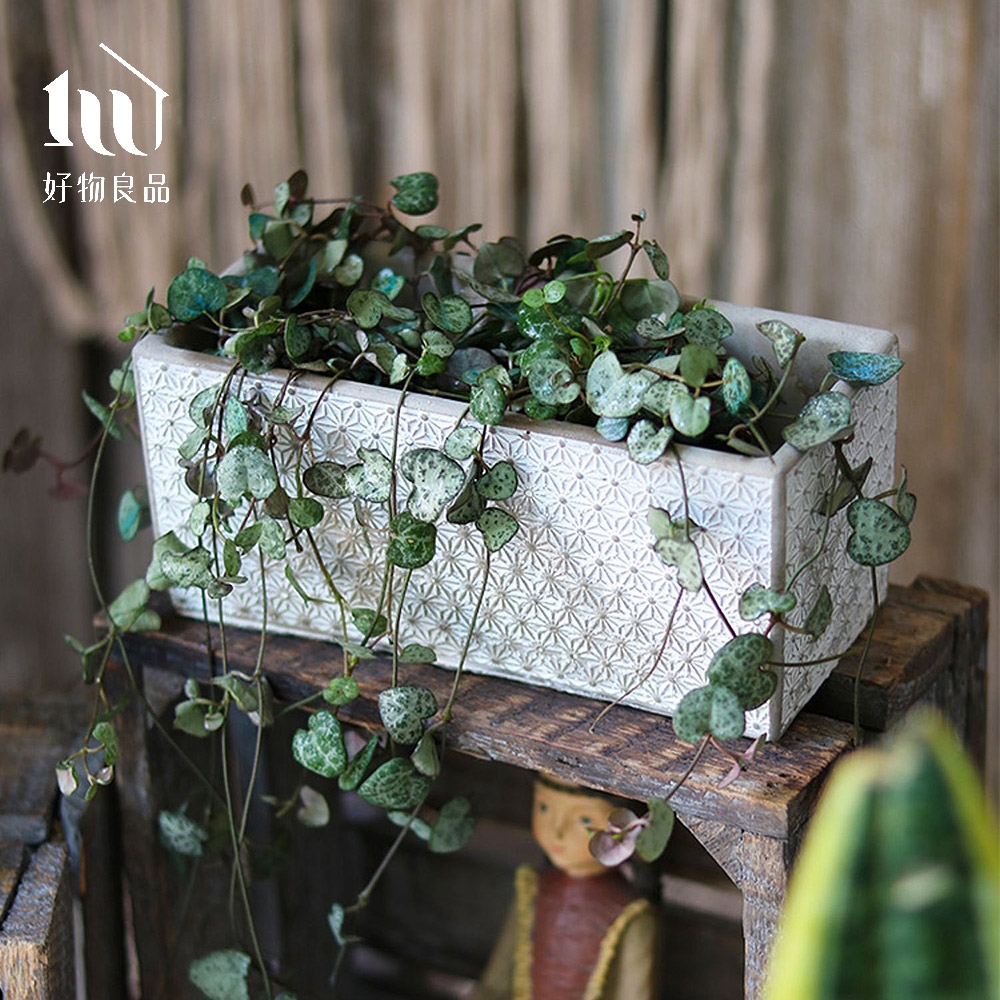 好物良品】大款_細緻立體浮雕手作水泥盆栽花盆花器(陽台多肉植物盆器