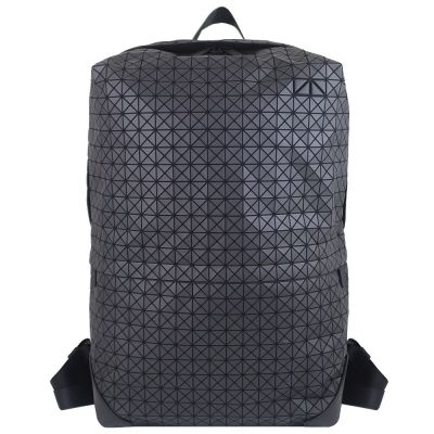 ISSEY MIYAKE 三宅一生 BAOBAO 黑色壓印方格直式大型後背包