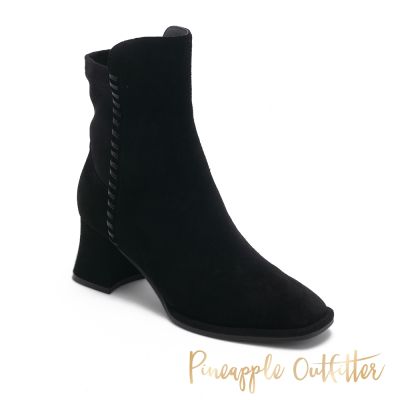 Pineapple Outfitter-BOXER 毛線交織彈力短靴-絨黑色