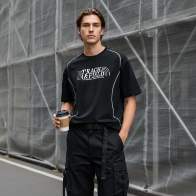 FILA 男短袖圓領T恤-黑色 1TEA-1310-BK