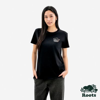 Roots 女裝- SPRING SHADES CLASSIC 短袖上衣-黑色