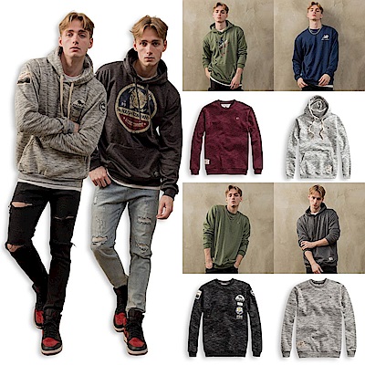 [時時樂限定 2件$799]Roush新款美式厚棉大學T.帽T(現貨)