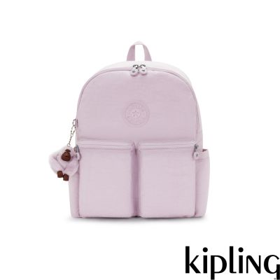 Kipling 泡泡紫多拉鍊收納後背包-CHARNELL