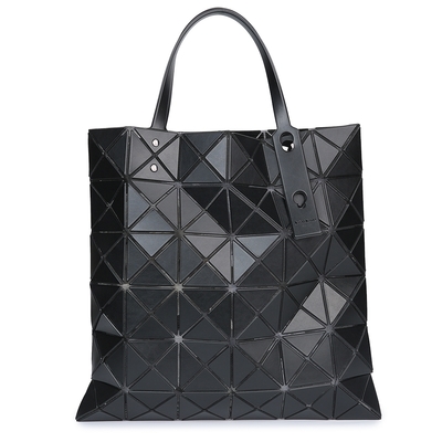ISSEY MIYAKE 三宅一生BAOBAO  LUCENT MATTE 啞光霧面方格6x6透光手提包-黑色