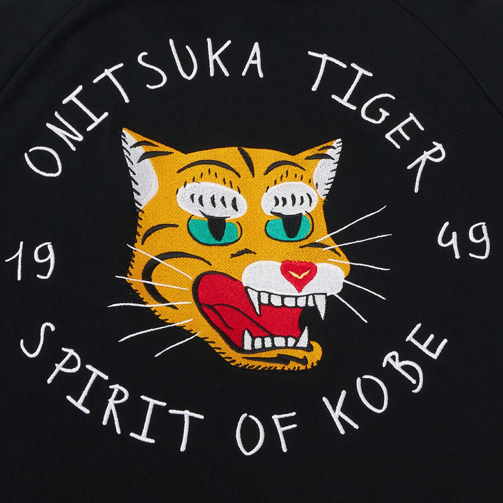 Onitsuka Tiger鬼塚虎-黑色背老虎刺繡中性長袖上衣(2183A513-002