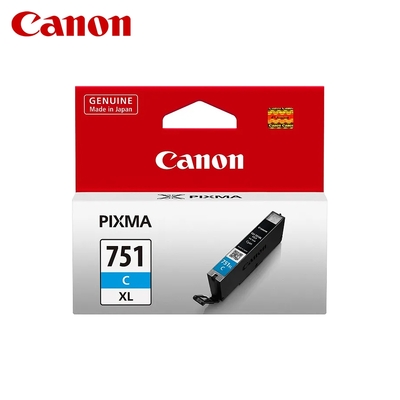 【CANON 佳能】 CLI-751XL C 藍色 原廠墨水匣 CLI751XL 含台灣地區專用貼紙