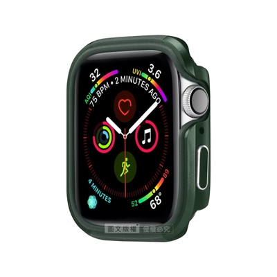 軍盾防撞 抗衝擊 Apple Watch Series SE/6/5/4 (40mm) 鋁合金雙料邊框保護殼(軍墨綠)