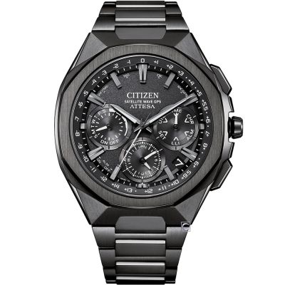 CITIZEN 星辰 ATTESA GPS 對時 陶瓷錶圈光動能腕錶 男錶 手錶-44mm黑 CC4105-69E