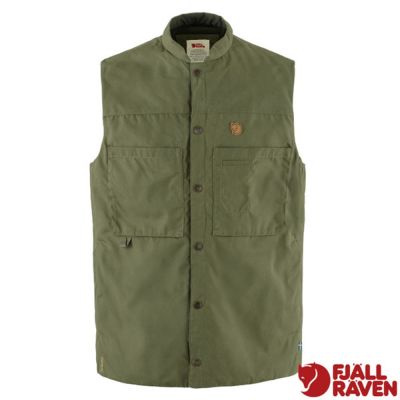 【Fjallraven 北極狐】男 Singi Padded Vest 工裝多口袋內填充保暖背心/86708-625 月桂綠