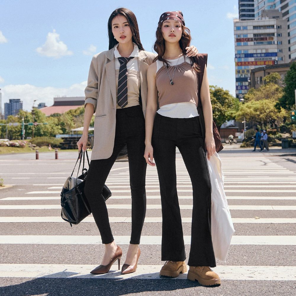 OB嚴選-女神褲．完美曲線超耐磨高彈喇叭小黑褲5.0《BA8077-》 (黑)