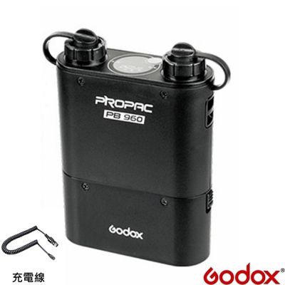 神牛Godox機頂閃燈外接電池盒PB-960電源盒+PB-CX黑色(開年公司貨)適Canon佳能600EX II-RT、600EX-RT、580EX II、580EX、V1 Pro