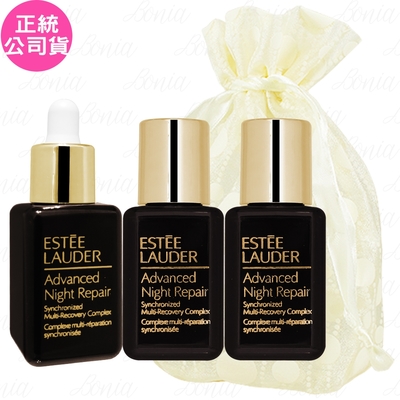 EsteeLauder雅詩蘭黛 ESTEE LAUDER 雅詩蘭黛 特潤超導全方位修護露(15ml)(滴管式)+(15ml)*2旅行袋組(公司貨)