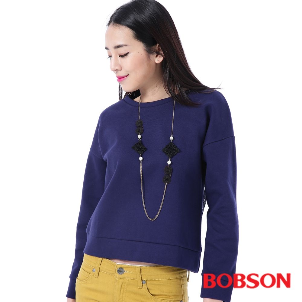 【BOBSON】女款搭配蕾絲布上衣(35075-57)