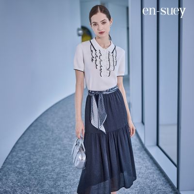 【en-suey 銀穗】EU微奢飄逸感細閃蛋糕長裙