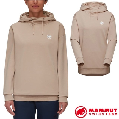 【MAMMUT 長毛象】女 Original 輕量有機棉透氣保暖連帽長袖T恤.上衣 1014-05330-7517 薩凡納褐