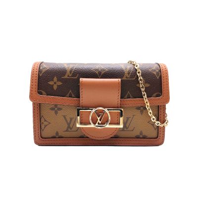 LOUIS VUITTON路易威登 Louis Vuitton LV路易威登 展示品 Dauphine Woc 帆布鍊帶斜背包(M68746-咖)
