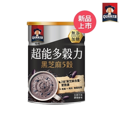 【官方直營】桂格 超能多穀力黑芝麻5穀-無糖(390g/罐)