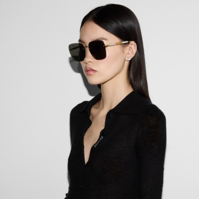 【GUCCI 古馳】方形無框太陽眼鏡(GG1923SA-001)