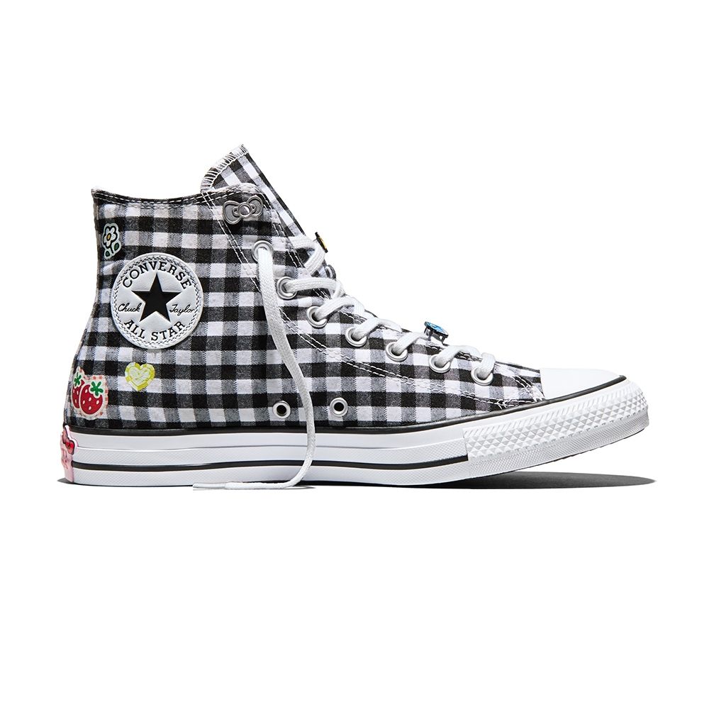 Converse Ctas Hi 休閒鞋 男鞋 女鞋 帆布鞋 黑白色 三麗鷗 印花 格紋 高筒 A17697C