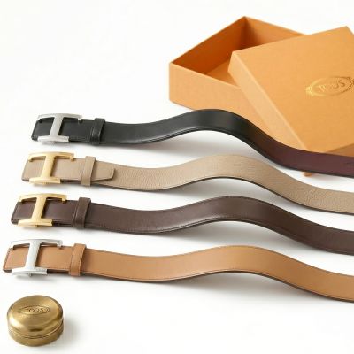 TODS Timeless 雙面兩用 35mm T釦牛皮腰帶-多款可選