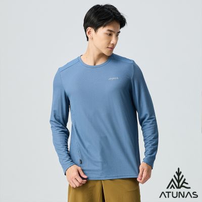 【ATUNAS 歐都納】男款POLARTEC POWER DRY長袖T恤A1TSGZ01M原力藍/抗臭/透氣/銀離子/戶外休閒/旅遊露營/登山健行