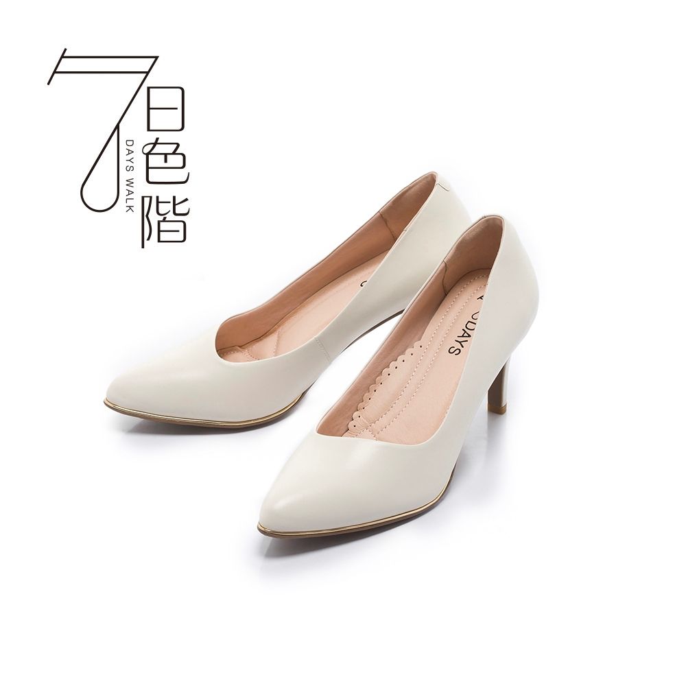 FAIR LADY 經典好評上班鞋．七日色階7Days｜真皮高跟、中跟、低跟樂福鞋 多款 均一價 (C款-復古白)