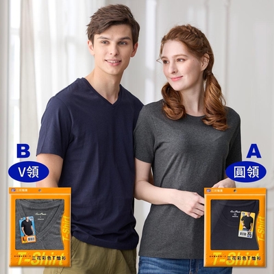 [限時搶購] 三花彩色V領/圓領短袖衫.短T恤(3件)