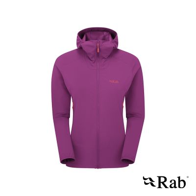【RAB】Borealis Hoody Wmns 彈性防風透氣連帽外套 女款 洋李紫 #QWS77