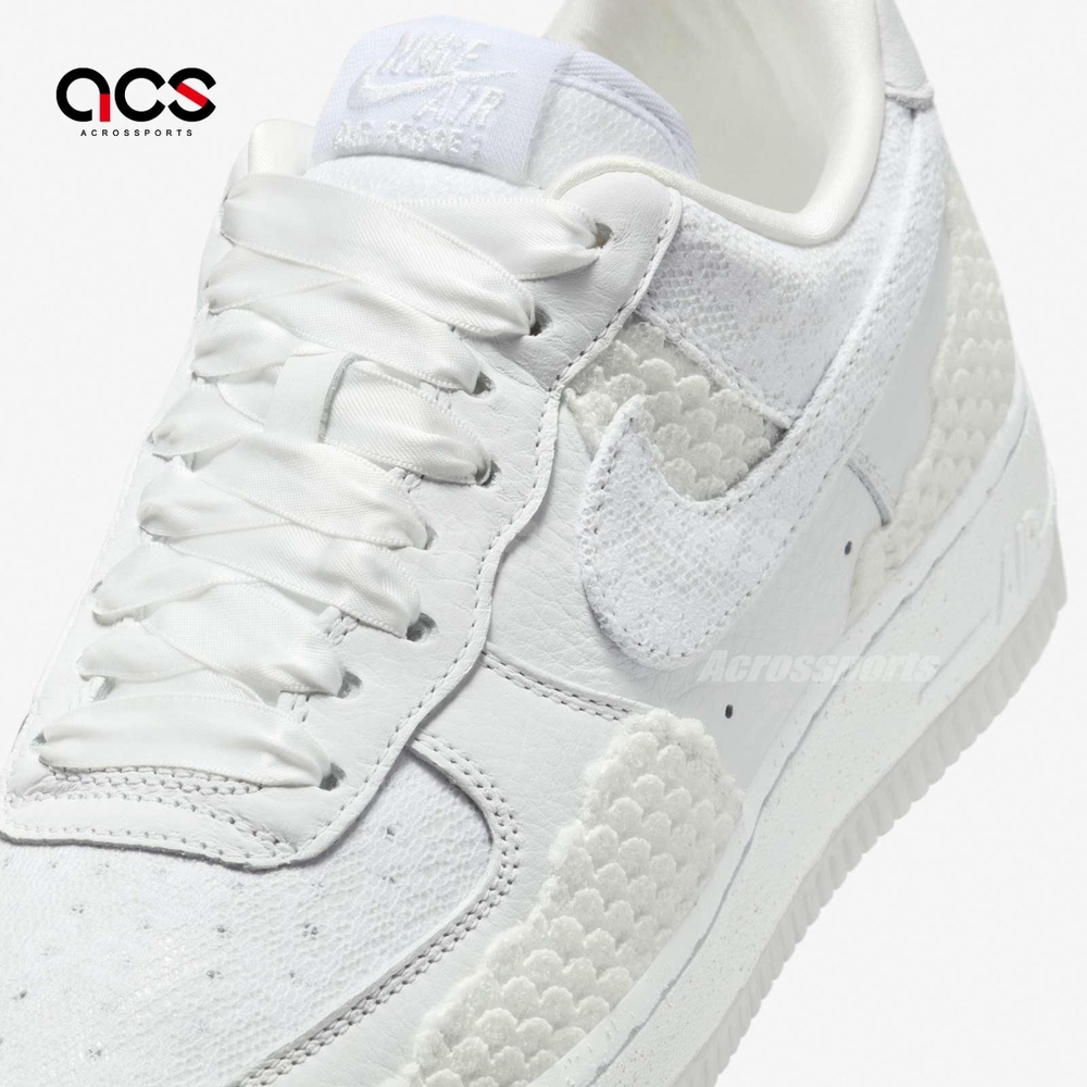 Nike 休閒鞋Wmns Air Force 1 07 女鞋CNY 白AF1 蛇鱗異材質拼接HV6011