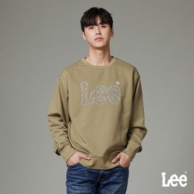 Lee 男款 大LOGO長袖圓領厚TEE 兩色｜MODERN