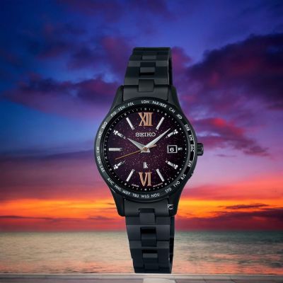 SEIKO 精工 LUKIA 閃耀夏夜太陽能電波錶 女錶 手錶-27.5mm 1B35-0AY0P.SSVV087J