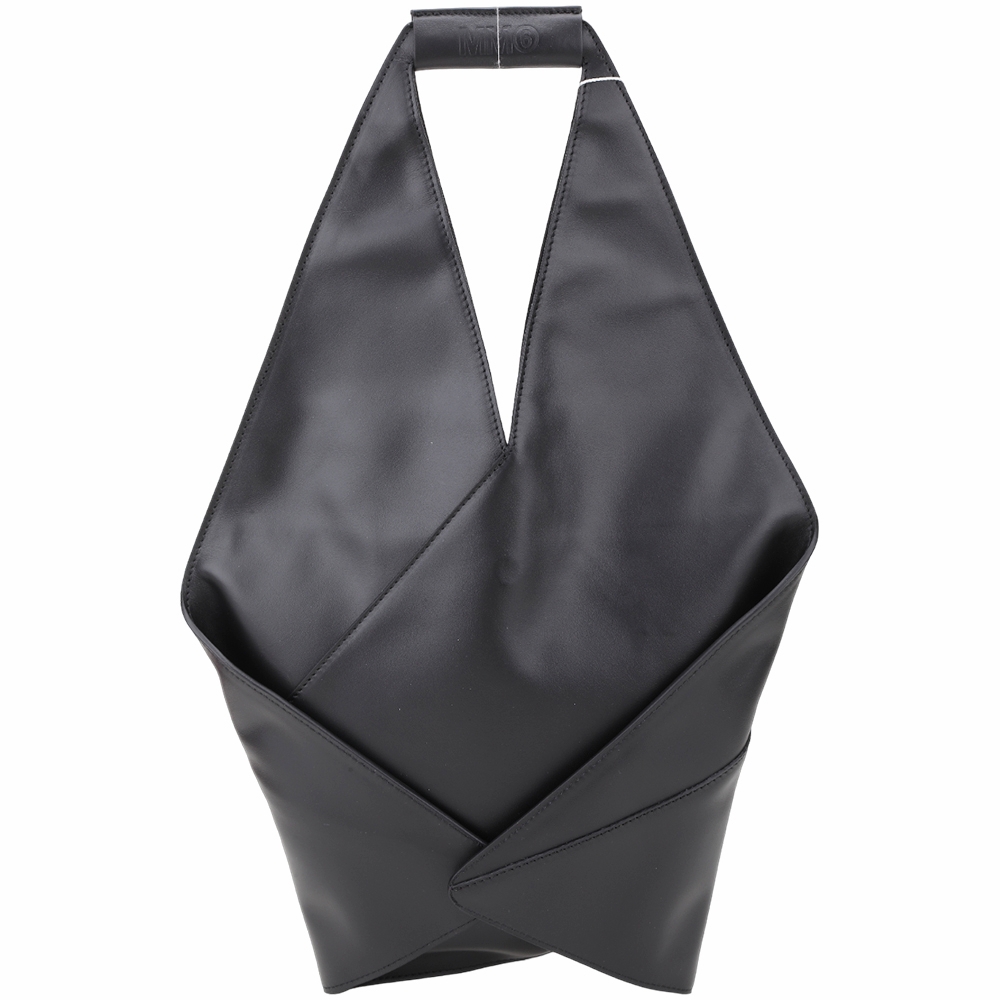 MM6 MAISON MARGIELA Japanese 滑面牛皮三角托特包(黑色) | 歐系精品包