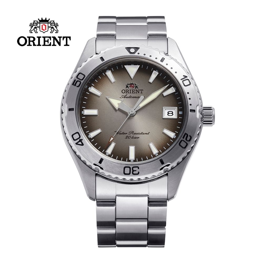 ORIENT 東方錶 WATER RESISTANT系列 200m 運動風格機械錶 鋼帶款 漸層灰色 RA-AC0Q16N - 39.9mm