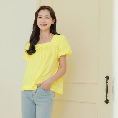 OB嚴選中大尺碼-小V臉．方領綁帶拋袖A字上衣《AB18769》