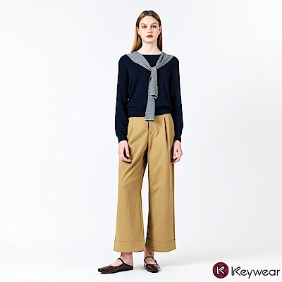 KeyWear奇威名品 網路獨家漫步城市寬版長褲(共4色)