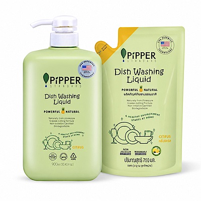 PiPPER STANDARD沛柏鳳梨酵素洗碗精(900ml)1瓶+1入補充包(750ml)任選(含贈品共2件組)