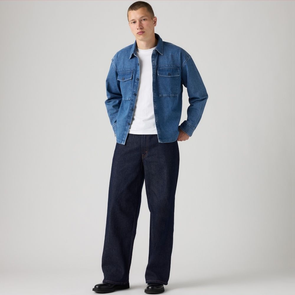 男生牛仔寬褲 baggy 578 多款任選 熱賣單品 (Extra Baggy極寬褲(深藍))