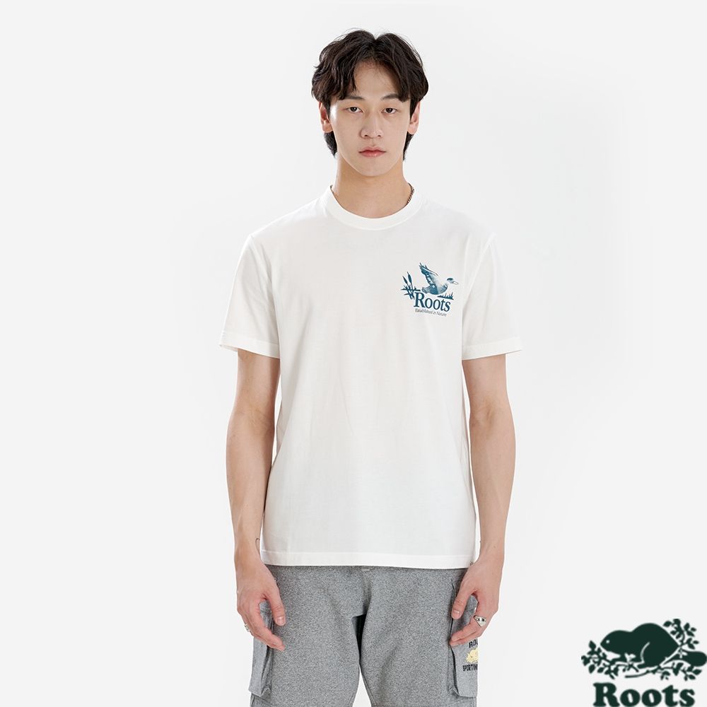 Roots 男裝 BACKTRAIL 短袖上衣（米白色）