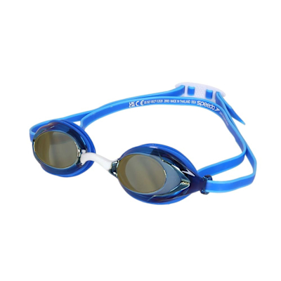 SPEEDO VANQUISHER 3.0 兒童競技泳鏡-抗UV防霧 游泳 SD800475115334 藍炫藍白