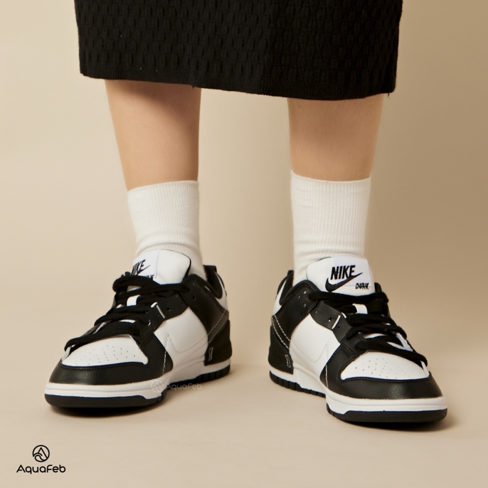 nike dunk low disrupt black white on feet