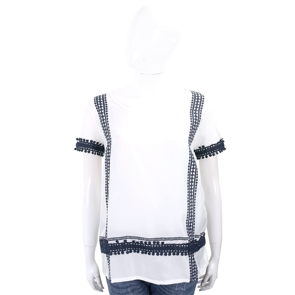 Max Mara集團 經典T恤 TEE 均一價 (織花流蘇白)