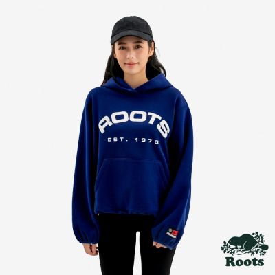 Roots女裝- ALPINE GOODS 連帽上衣-靛藍