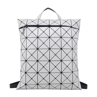 ISSEY MIYAKE 三宅一生 BAOBAO 6X7皮革FLAT PACK 雙肩包-淺灰