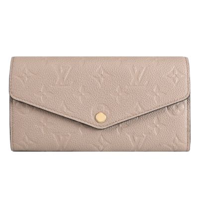 LOUIS VUITTON路易威登 LV M82256 SARAH 經典Monogram壓紋牛皮釦式信封長夾(斑鳩灰)