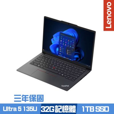 Lenovo聯想 Lenovo 聯想 ThinkPad E14 Gen 6 14吋商務筆電 Ultra 5 135U/16G+16G/1TB SSD/Win11Pro/三年保/特仕版