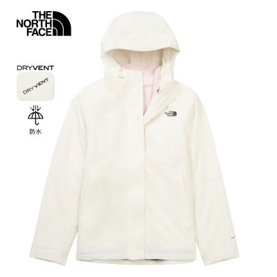 【The North Face 官方旗艦】北面女款米色DRYVENT防水抓絨內裡三合一外套|8CK33IE