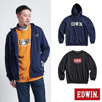 【秒殺限定】EDWIN 男女款 圓領LOGO長袖T恤(共5款)