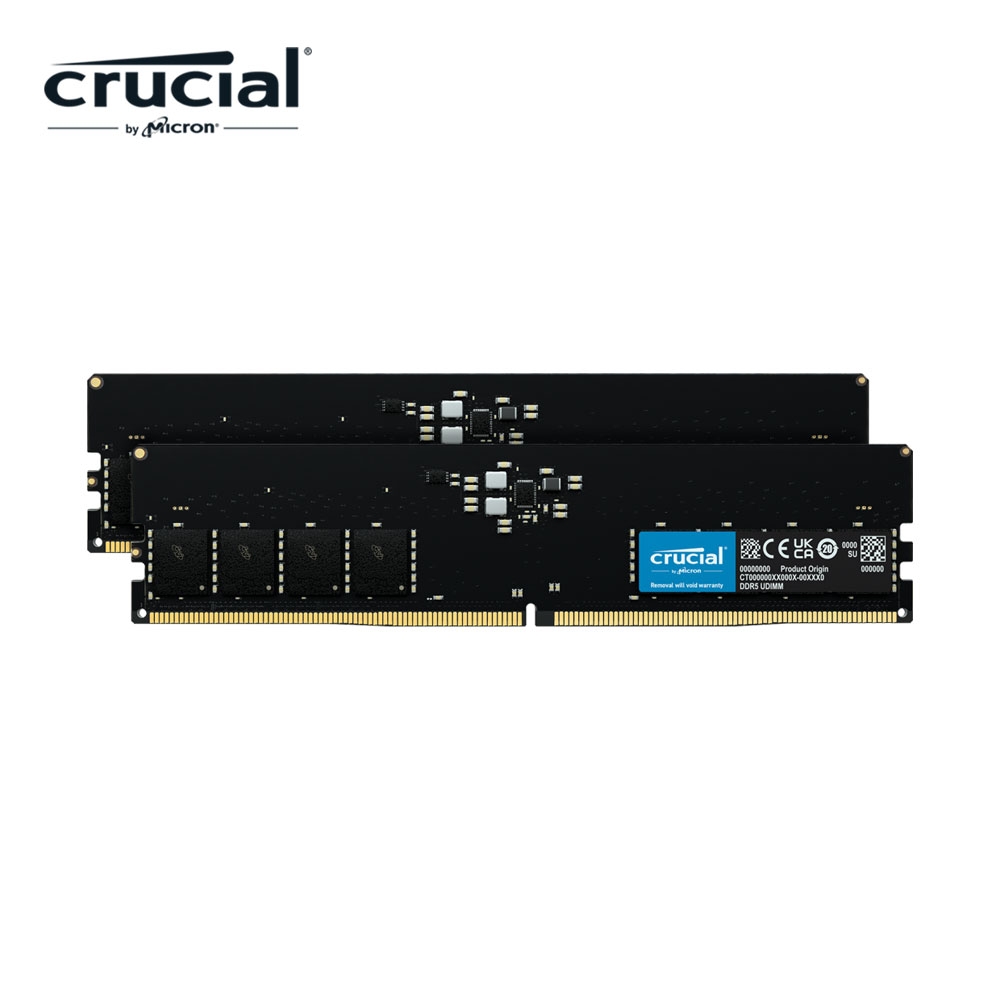 美光Micron Crucial DDR5 4800/64G(32G*2)雙通道RAM 內建PMIC電源管理